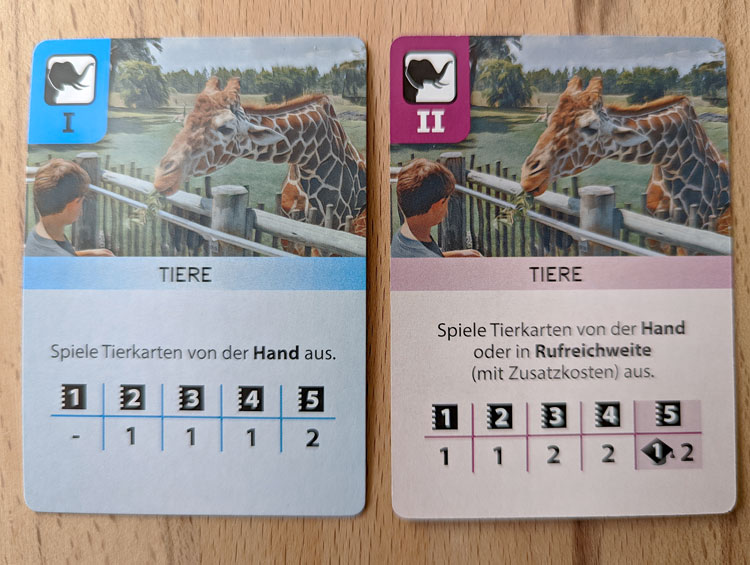Arche Nova Spiel Aktionskarte Tiere Seite 1 und 2